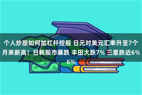 个人炒股如何加杠杆控股 日元对美元汇率升至7个月来新高！日韩股市暴跌 丰田大跌7% 三星跌近6%